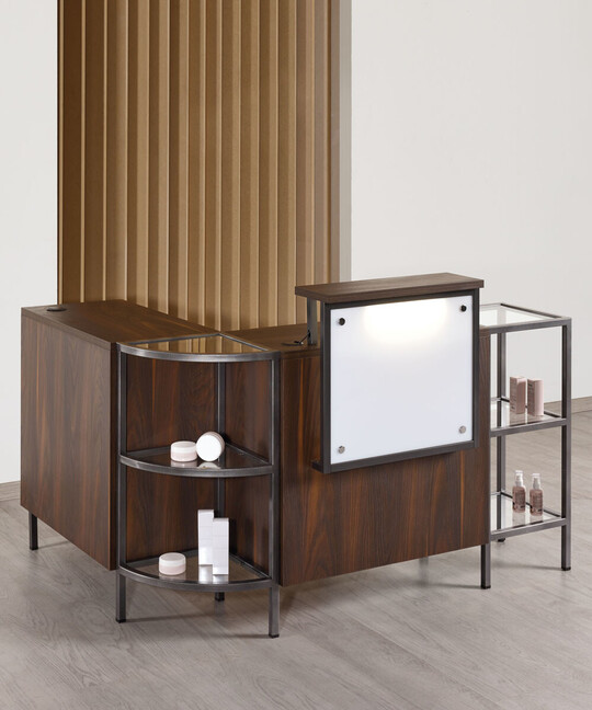 Reception desk for hairdresser: Infinity - In photo: RD/336 – Moka 04 - Medical & Beauty